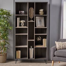 Christopher Knight Home 849114999066 Imogen Modern Faux Wood Bookshelf By Grey Industrial Ru