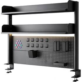 Chssih 037936093325 Clamp On Desk Pegboard Shelf - Metal Desktop Organizer Hutch... Fast Ship