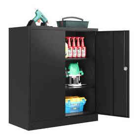 Clarencehomeinc 749759630440 Metal Storage Cabinet With Locking Doors And Adjustbale