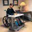 Cmb-89427 Carex Overbed Hospital Table W Castors Durable Adjusts For Use With Beds Wheelchairs 794628289427