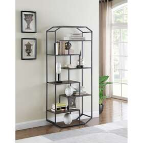 Coaster 021032558642 Rustic Brown And Dark Grey 6-shelf Bookcase Industria