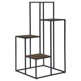 Coaster 021032558659 Rito 4-tier Multi-display Shelf Rustic Brown And Black Industrial Modern