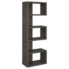 Coaster 021032651138 Joey 71-inch 5-shelf Bookshelf With Wood Frame Weathered Grey