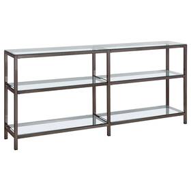 Coaster 021032654719 Kate 55-inch 3-shelf Console Bookcases Black Nickel - 55.25 Inch Clear X 10.2