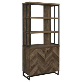 Coaster 021032667863 Millbrook 71-inch 2-door Storage Bookshelf Rustic Oak - 31.50 Inch X 15.5
