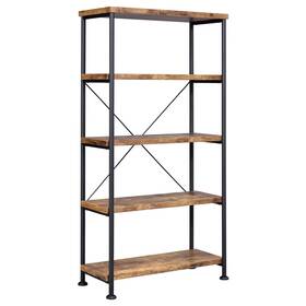 Coaster 021032669324 Analiese Farmhouse 63-inch 4-shelf Bookshelf - 31.50 Inch X Rustic Nutmeg 1