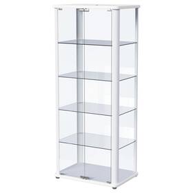 Coaster 021032849092 Aero 5-shelf Display Curio Cabinet With Led Lighting White