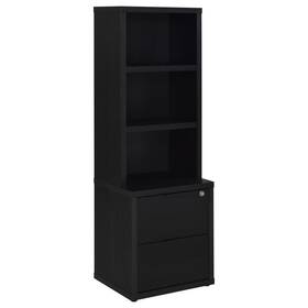 802703 Coaster Furniture Westpark 3-shelf Bookcase With Usb And Lockable Drawer In Black
