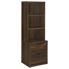 802713 Coaster Furniture Westpark 3-shelf Bookcase With Usb And Lockable Drawer In Dark Pine
