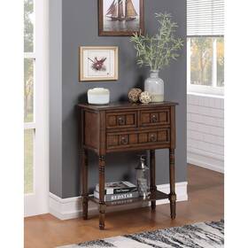 Convenience Concepts 095285427512 Kendra 3 Drawer Hall Table With Shelf Dark Oak