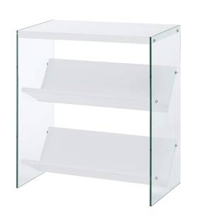 131559w Convenience Concepts Soho Bookcase White / Glass