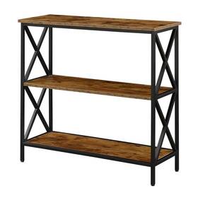 161833bdwbl Convenience Concepts Tucson 3 Tier Bookcase Barnwood/black