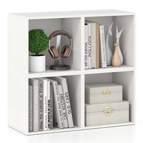 1002848592 Costway 4 Pcs Wooden Cube Storage Organizer Stackable Open Book Shelf For
