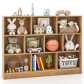 Costzon B0dj8rxgh8 10-cube Bookshelf For Kids Wooden Toy Storage Organizer With 2