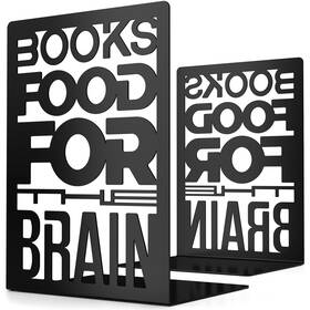 Craftycrocodile 195893131389 Metal Book Ends For Shelves - Trendy Black Bookends