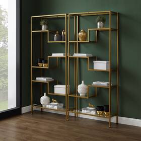 X69.5 Crosley Brands 710244248433 Sloane 2pc Etagere Set - 12.5 Inch X78 Gold