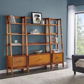 Crosley Furniture 710244234184 Landon 3pc Etagere Set Acorn - Large 2 Tan Bohemian And Eclectic