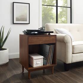 Crosley Furniture 710244237833 Liam Record Storage End Table - 25.5 Inch H X 20 W Walnut 1