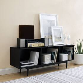 Crosley Furniture 710244243391 Liam Large Record Storage Console Cabinet - 60 Inch W X Black 15.75
