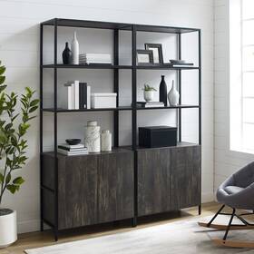 Crosley Furniture 710244243704 Jacobsen 2pc Etagere Set - 68 Inch W X16 D X 80.5 H Brown Ash 16