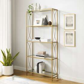 Crosley Furniture 710244255813 Helena Etagere Gold Glam Modern And Contemporary