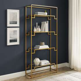 Crosley Furniture 710244255820 Celeste Etagere Gold Glam Modern And Contemporary