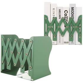 Cyeah Cyus-bookends-2p-grn 2 Pcs Adjustable Book Ends Green Bookends For Shelves Metal
