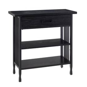 Design House 815199023576 Leick Furniture Ironcraft Mission Oak Foyer Bookcase With Black Wash Industrial Ru