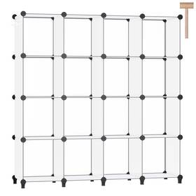 Dinmo 768472515919 16 Cubes Storage Organizer Bookcase Display Shelf With Wooden Mallet