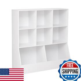 Dinzi Lvj B0d25wn15s Toy Storage Organizer Kids Bookshelf Wood Cabinet 3-tier
