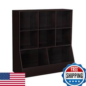 Dinzi Lvj B0d25x51jh Toy Storage Organizer Kids Bookshelf Wood Cabinet 3-tier