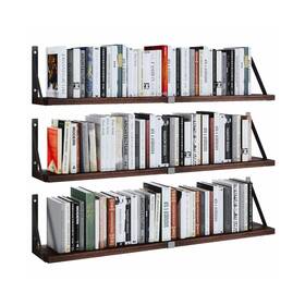 Derffgg-1 Dixryaus 33inch Floating Book Shelves Wall Mounted Wood Bookshelf For B... Fast Ship