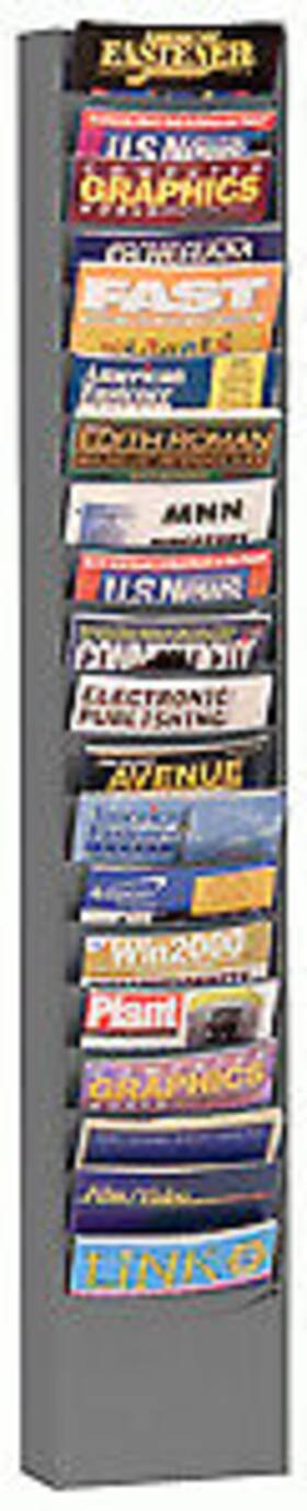 400-95 Durham Gray 20 Pocket Vertical Literature Rack 9.75 Inch X4.13 X58