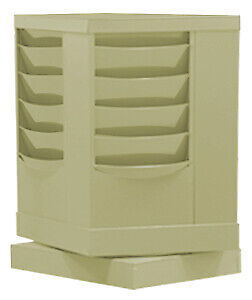 X23.13 Durham 409-75 Tan 20 Pocket Rotary Literature Rack 14.13 Inch X14.13