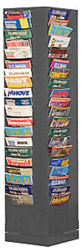 X60.88 Durham 416-95 Gray 80 Pocket Rotary Literature Rack 14.13 Inch X14.13