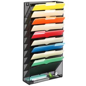 Ep-10file-bk Easepres Desk File Organizer Mesh 11-tier Hanging Wall Mount Document Organi