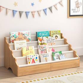 Elyken B0f47gpn1x Toddler Bookshelf For Kids Rooms Nursery Book Shelves Open Forward