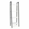 Ess-1045-blk-wht Ofm Modern Design Standing Ladder Bookshelf With Black Metal Frame