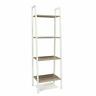 Ess-1045-wht-nat Ofm Modern Design Standing Ladder Bookshelf White Metal Frame And