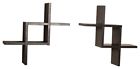 Ff2513b Danya Reversed Criss Cross Shelves Black Set 878073001350