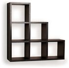 Ff4813b Danya Stepped Six Cubby Decorative Wall Shelf Black 878073001589