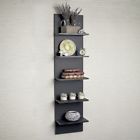 Ff5120 Danya Black Grain Finish Wide Column Wall Shelf 878073001893