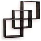 Ff6013b Danya Intersecting Squares Decorative Wall Shelf Black 878073001503