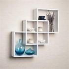 Ff6013w Danya Intersecting Squares Decorative Wall Shelf White 878073001572