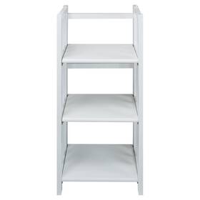 52722776 Flora Home 38 Inch 3 Tier Folding Bookshelf White - Solid Wood No