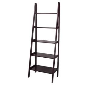54622643 Flora Home 72 Inch 5 Shelf Ladder Bookcase Espresso Modern Style Wood Frame