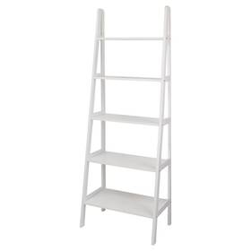 54622644 Flora Home 72 Inch 5 Shelf Ladder Bookcase White - Tall Leaning Design