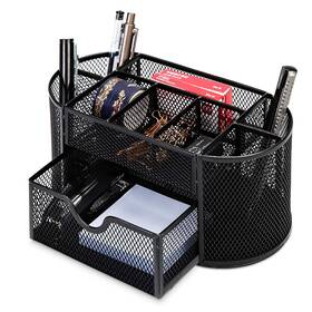 9-compartment Floweryocean 723509247973 Desk Organizer Accessories Mesh Saving Desktop Space Multifun
