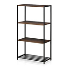 Fm6011r-4dw Furinno Modern Lifestyle Storage Shelves Dark Walnut 696567152292