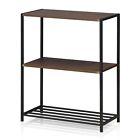 Fm6075r-3dw Furinno Modern Lifestyle Storage Shelves Dark Walnut 816718024678